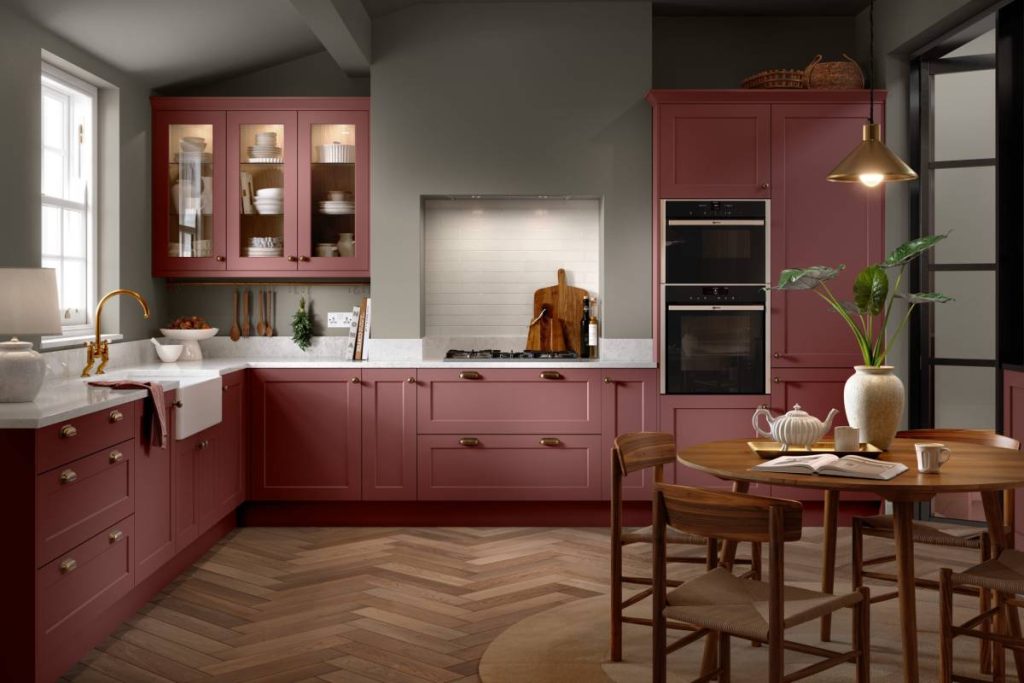 bella richmond supermatt rusty red kitchen