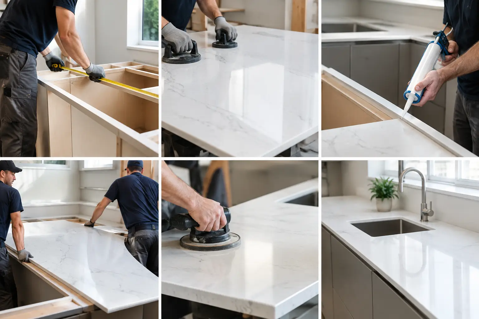 A Quartz Worktop Installation Example, Step by Step
